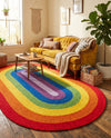 Sunset Isle Wool Braids Collection Area Rug - Paradise Oval Multi  lifestyle 74