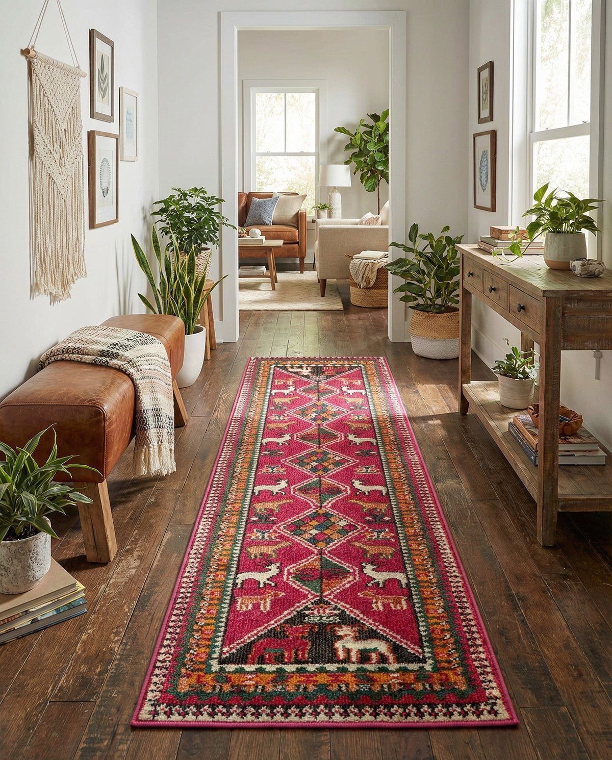 Sedona Vista Collection Area Rug -  Nolina Runner Pink  lifestyle 108