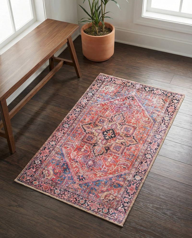 Heritage Elegance Collection Area Rug -  Alhambra Rectangle Red  lifestyle 5