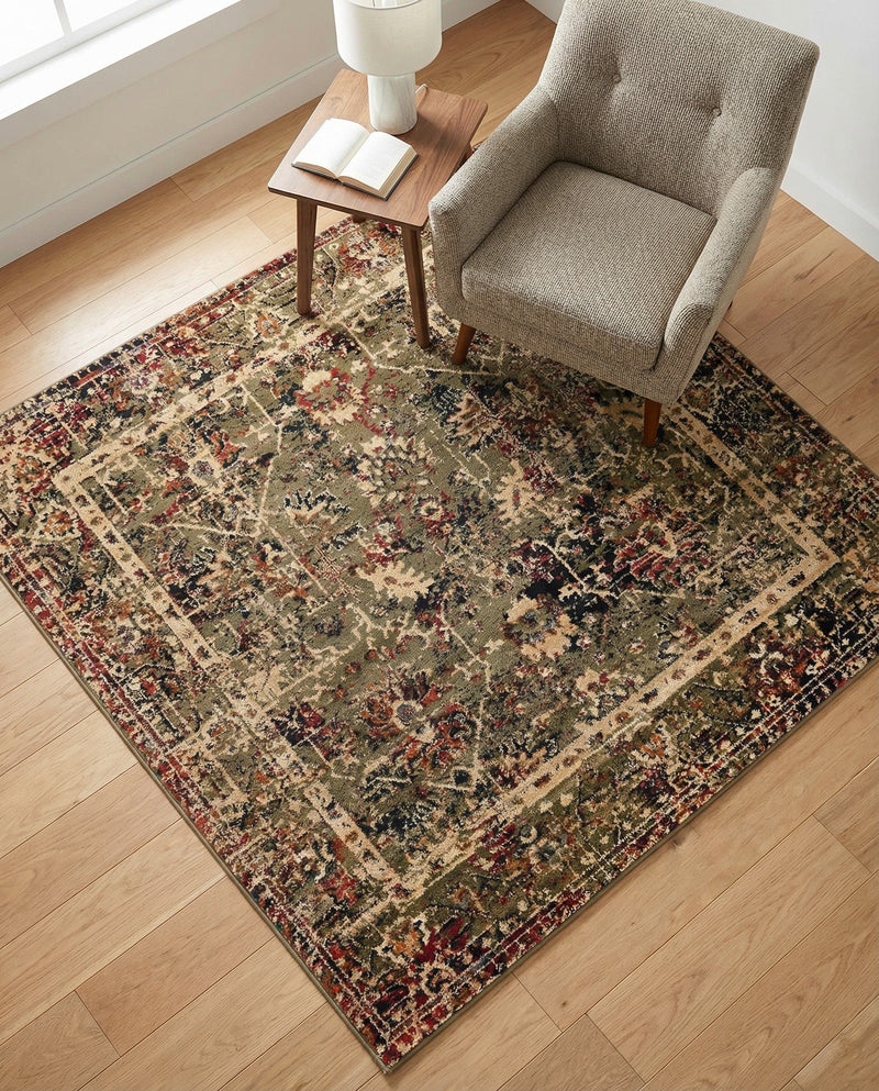 Neptune Elegance Collection Area Rug -  Galatea (Green) Square Green  lifestyle 35