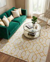 Hollywood Luxe Collection Area Rug - Sunset (White Gold) Rectangle White Gold  lifestyle 12
