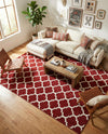 Lattice Gardens Collection Area Rug -  Bloomfield (Dark Terracotta) Rectangle Dark Terracotta  lifestyle 19