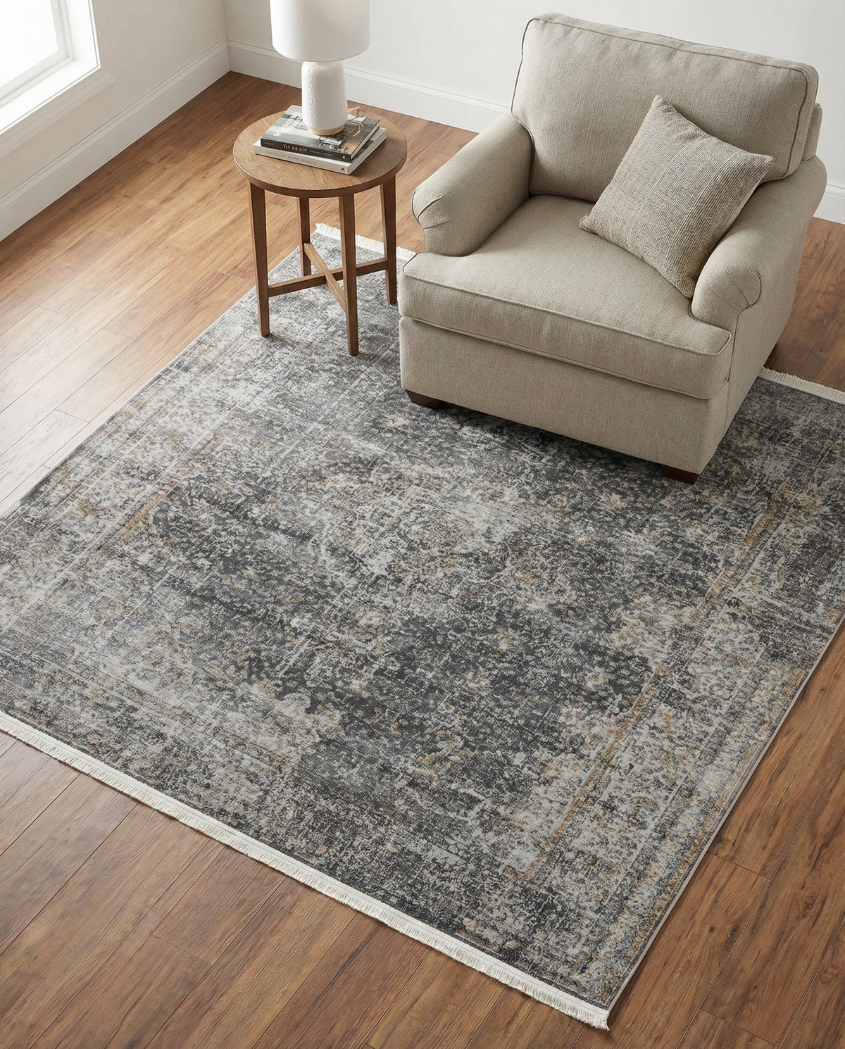 Caribbean Breeze Collection Area Rug -  Utila Square Fume Gray  lifestyle 99