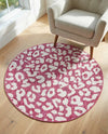 Savannah Escape Collection Area Rug -  Amazon (Magenta) Round Magenta  lifestyle 52