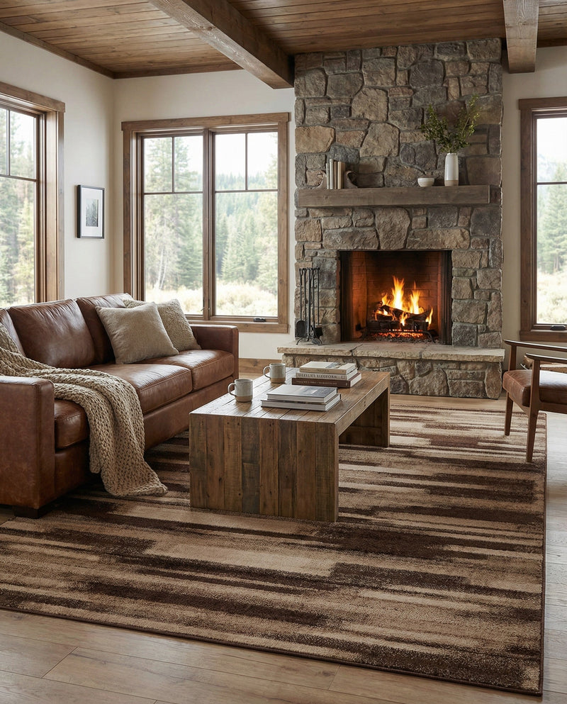 Autumn Meadow Collection Area Rug -  Duskridge Rectangle Brown  lifestyle 15