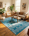 Geneva Terrace Collection Area Rug - Montreux Rectangle Blue  lifestyle 33