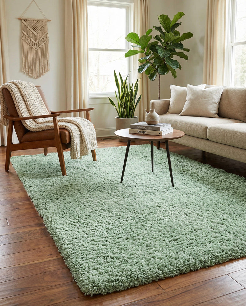 Eternal Plush Oasis Collection Area Rug -  Tranquility (Cyan) Rectangle Cyan  lifestyle 22