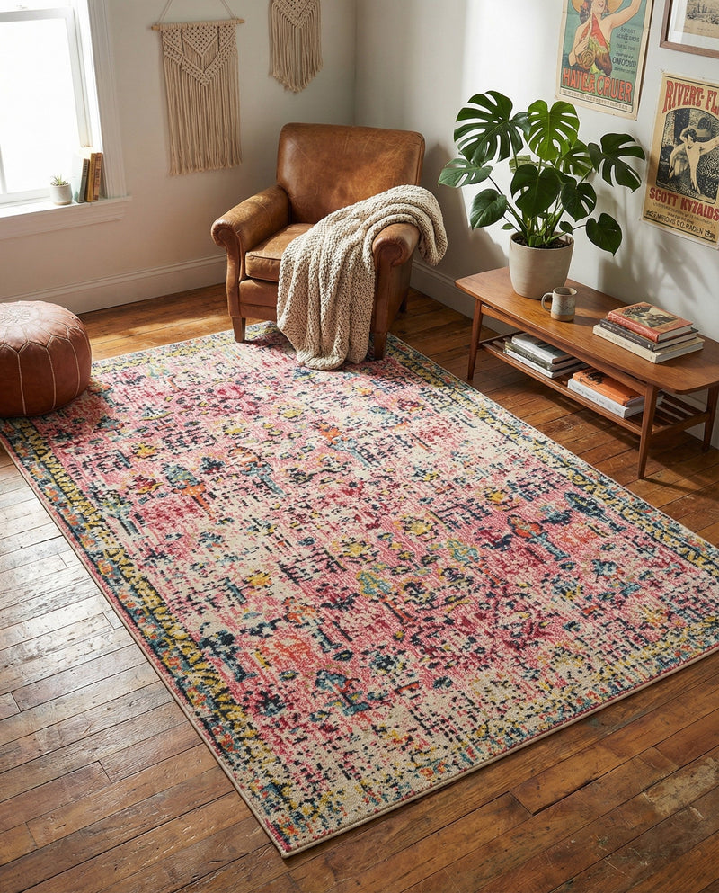 Sierra Collection Area Rug -  Shasta Rectangle Pink  lifestyle 30