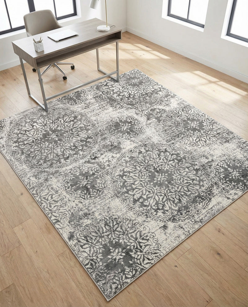 Riviera Elegance Collection Area Rug -  Monaco (Gray) Square Gray  lifestyle 77