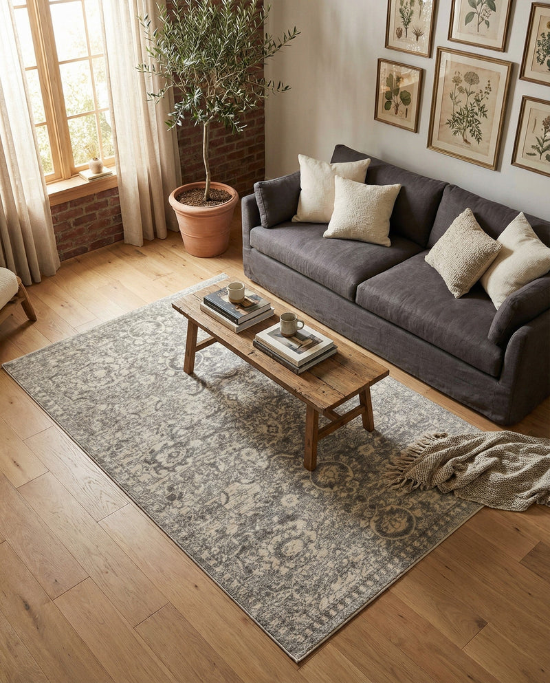 Seville Stripes Collection Area Rug -  Cordoba (Gray) Rectangle Gray  lifestyle 8
