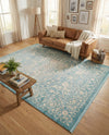 Rustic Charm Revival Collection Area Rug - Farmstead Rectangle Light Blue  lifestyle 51