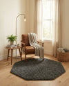 Plush Oasis Collection Area Rug - Serenity (Graphite Gray) Octagon Graphite Gray  lifestyle 64