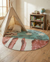 Wonder Tykes Collection Area Rug -  Zany Round Red and Blue  lifestyle 46