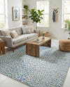 Aegean Elegance Washables Collection Area Rug -  Mykonos Rectangle Ivory Blue  lifestyle 36