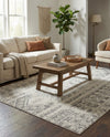 Brighton Stripes Collection Area Rug - Sussex (Ivory and Gray) Rectangle Ivory and Gray  lifestyle 23