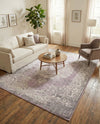 Rustic Charm Revival Collection Area Rug -  Meadowland Rectangle Purple  lifestyle 54