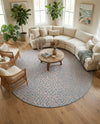 Urban Oasis Rugs Collection Area Rug -  Terrace (Pink and Aqua) Round Pink and Aqua  lifestyle 59