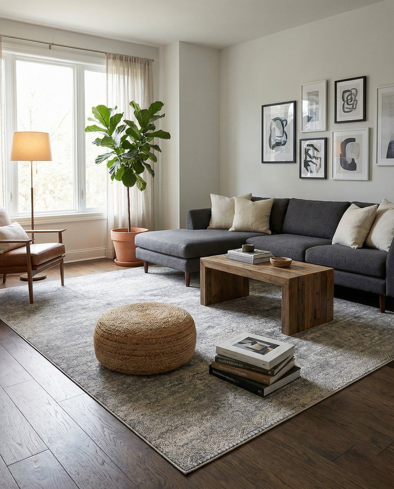 Bloomsbury Elegance Collection Area Rug -  Pimlico Rectangle Gray  lifestyle 20