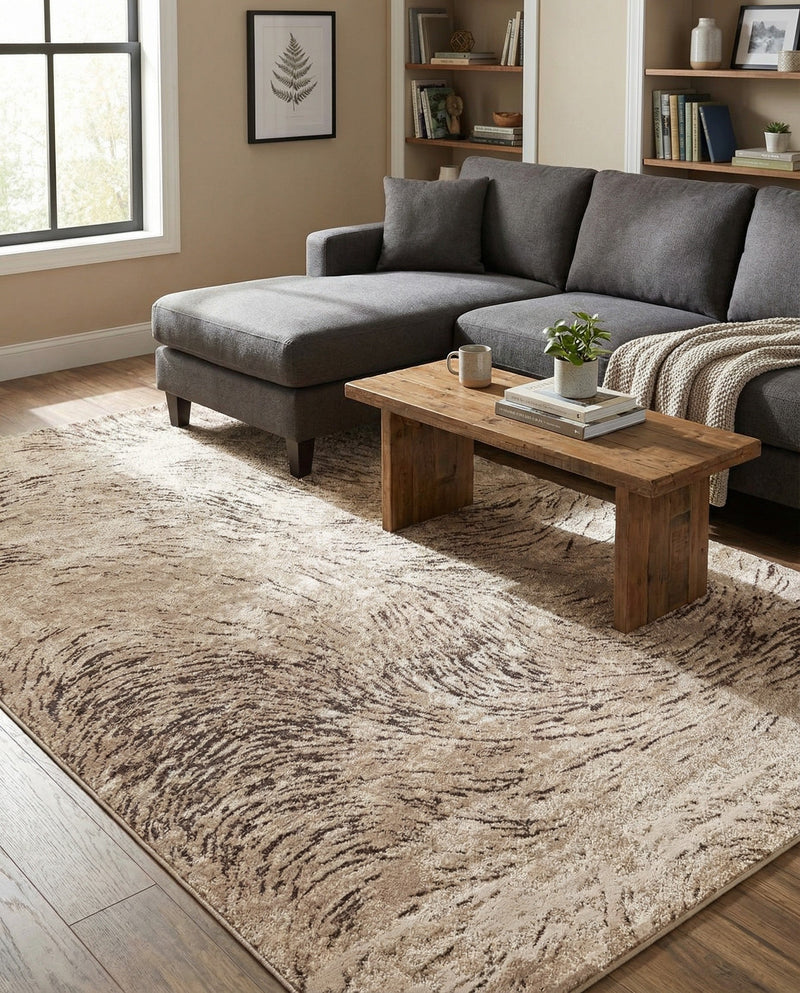 Serenity Sands Collection Area Rug -  Quietshore Rectangle Brown  lifestyle 9