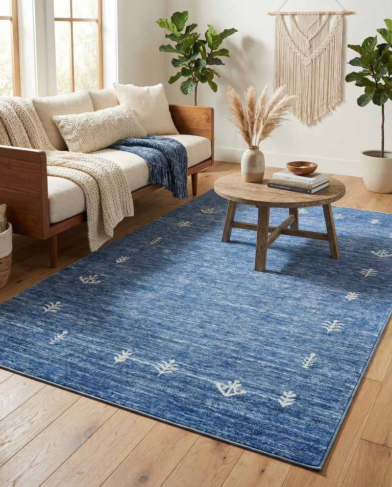 Zagros Shades Collection Area Rug -  Yasuj Rectangle Navy Blue  lifestyle 27