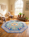 Heritage Elegance Collection Area Rug -  Taj Octagon Blue  lifestyle 38