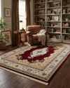Persian Elegance Collection Area Rug - Isfahan Rectangle Burgundy  lifestyle 23