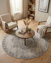 Mykonos Manor Collection Area Rug -  Tinos (Ivory) Round Ivory  lifestyle 65
