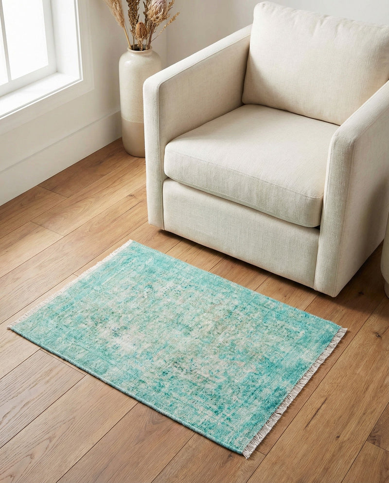 Bazaar Chic Collection Area Rug -  Taza Rectangle Turquoise  lifestyle 9