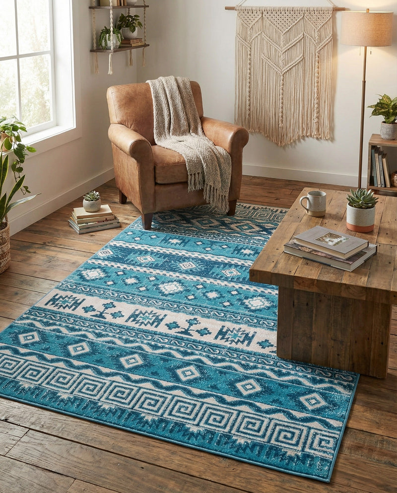 Geneva Terrace Collection Area Rug - Montreux Rectangle Blue  lifestyle 43