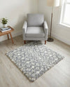 Berber Lattice Shag Collection Area Rug - Atlas (Gray) Square Gray  lifestyle 65