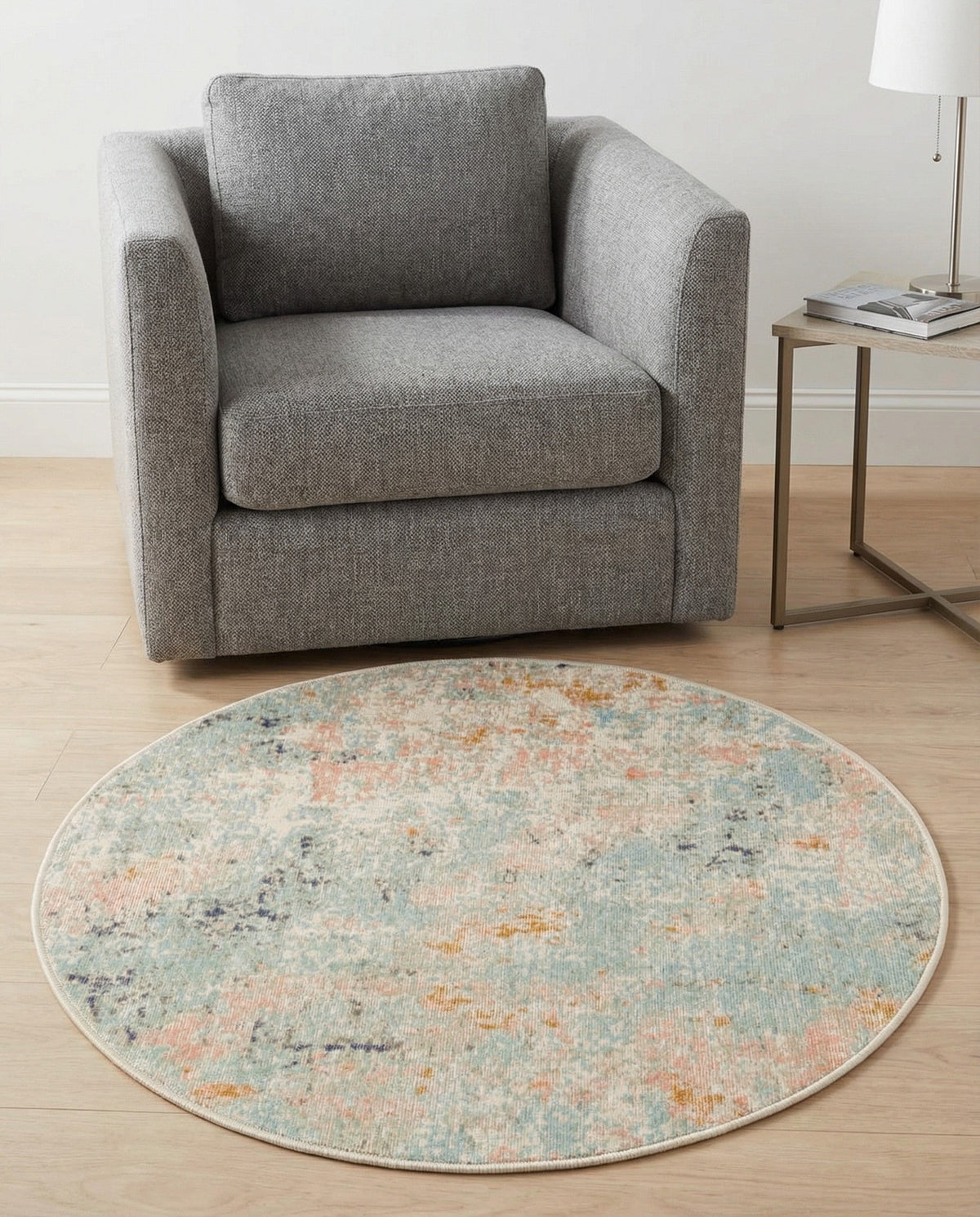 Lagoon Oasis Collection Area Rug -  Seagrass Round Multi  lifestyle 102