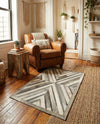 Savannah Hideaway Collection Area Rug - Serengeti Rectangle Gray Ivory  lifestyle 5