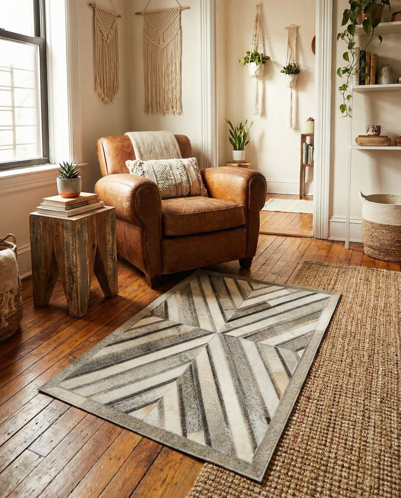 Savannah Hideaway Collection Area Rug - Serengeti Rectangle Gray Ivory  lifestyle 5