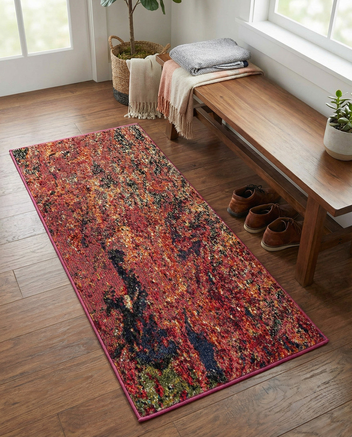 Autumnal Tapestry Collection Area Rug -  Chromaticville Runner Multi  lifestyle 47