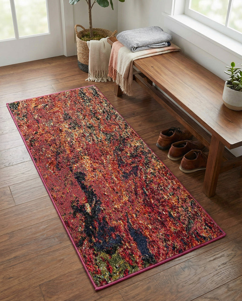 Autumnal Tapestry Collection Area Rug -  Chromaticville Runner Multi  lifestyle 47
