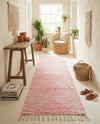 Thar Cotton Collection Area Rug - Jaisalmer (Rose) Runner Rose  lifestyle 35