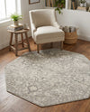 Seville Stripes Collection Area Rug -  Cordoba (Gray) Octagon Gray  lifestyle 67
