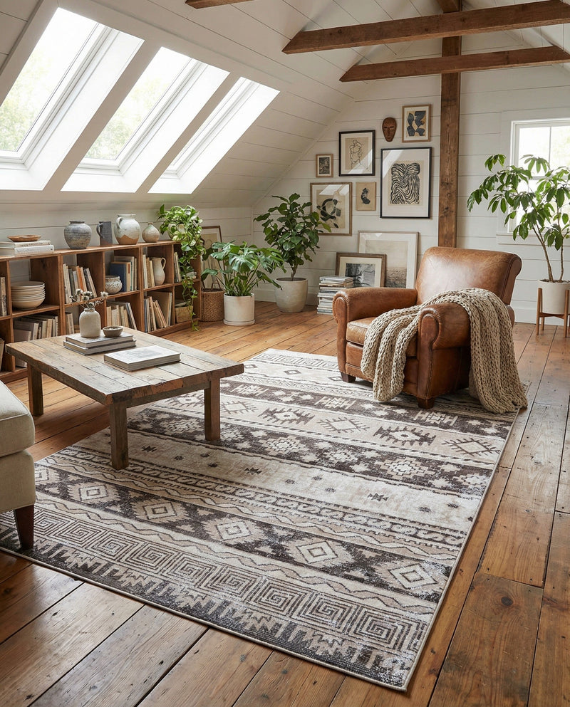 Geneva Terrace Collection Area Rug - Montreux Rectangle Beige  lifestyle 29