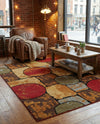 Bistro Lounge Collection Area Rug -  Cappuccino Rectangle Multi  lifestyle 20