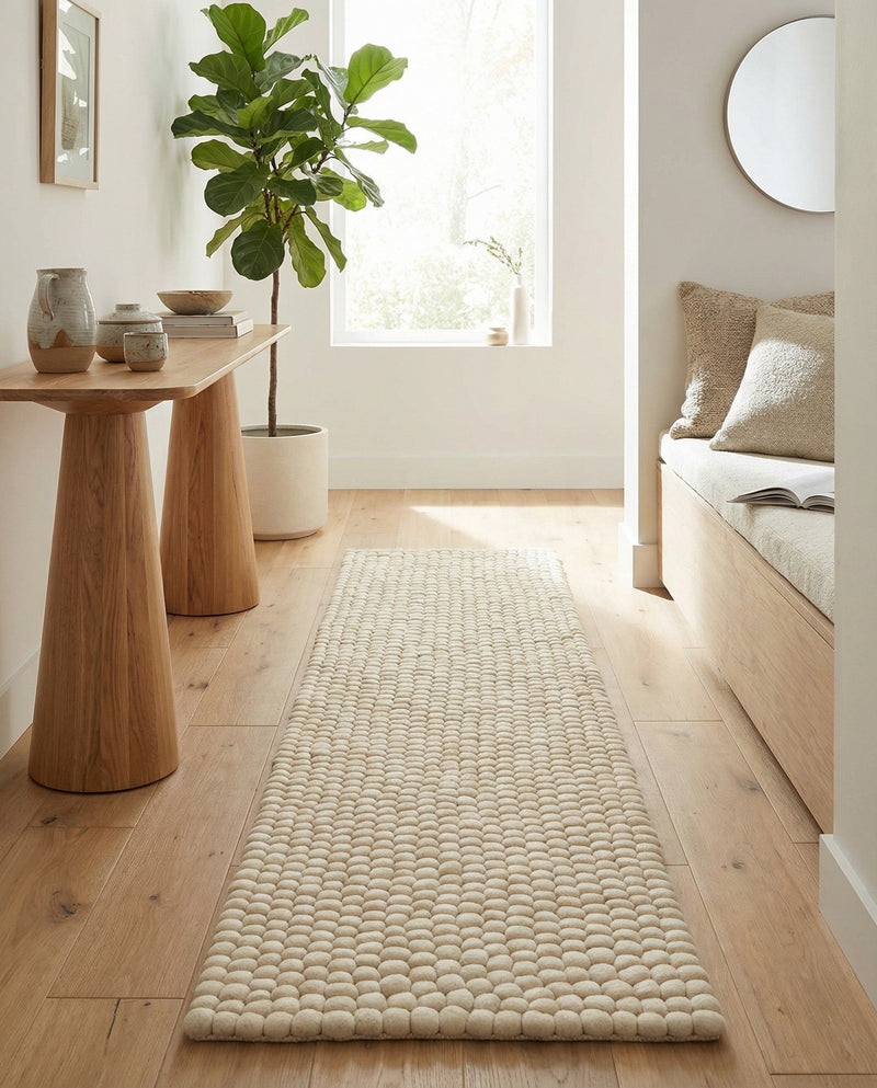 Woolen Sphere Collection Area Rug - Orbsburg (Ivory) Runner Ivory  lifestyle 40