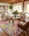 Mediterranean Lattice Collection Area Rug - Santorini (Multi) Rectangle Multi  lifestyle 15