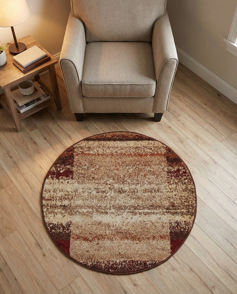 Autumn Meadow Collection Area Rug -  Maplecrest Round Beige  lifestyle 25
