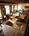 Bistro Lounge Collection Area Rug -  Latte Rectangle Multi  lifestyle 10