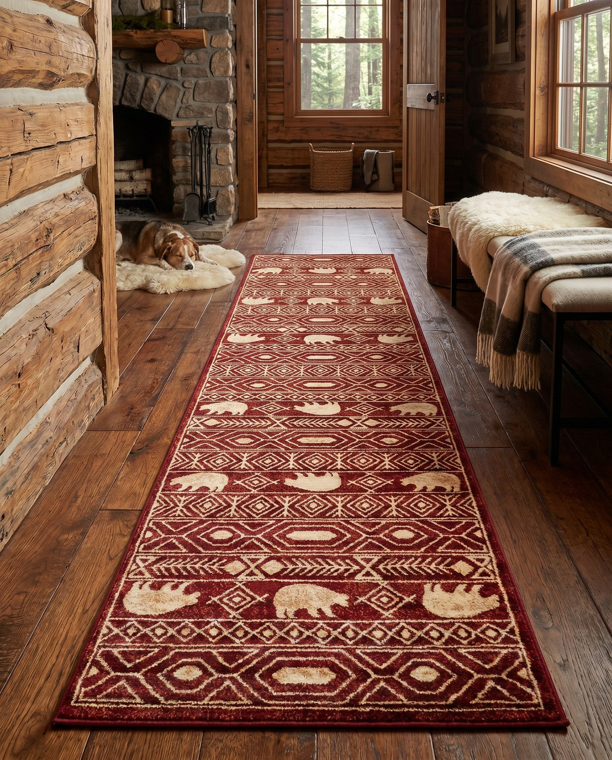 Frontier Trails Collection Area Rug -  Sedona Runner Red  lifestyle 59