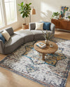 Baroque Era Collection Area Rug - Versailles (Sea Salt White) Rectangle Sea Salt White  lifestyle 31