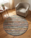 Jewel Oasis Collection Area Rug - Sapphire (Multi) Round Multi  lifestyle 54