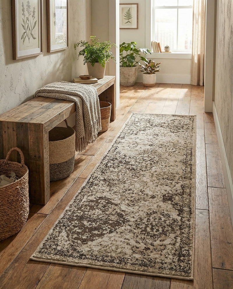 Gobi Sands Collection Area Rug -  Taklamakan Runner Beige  lifestyle 32