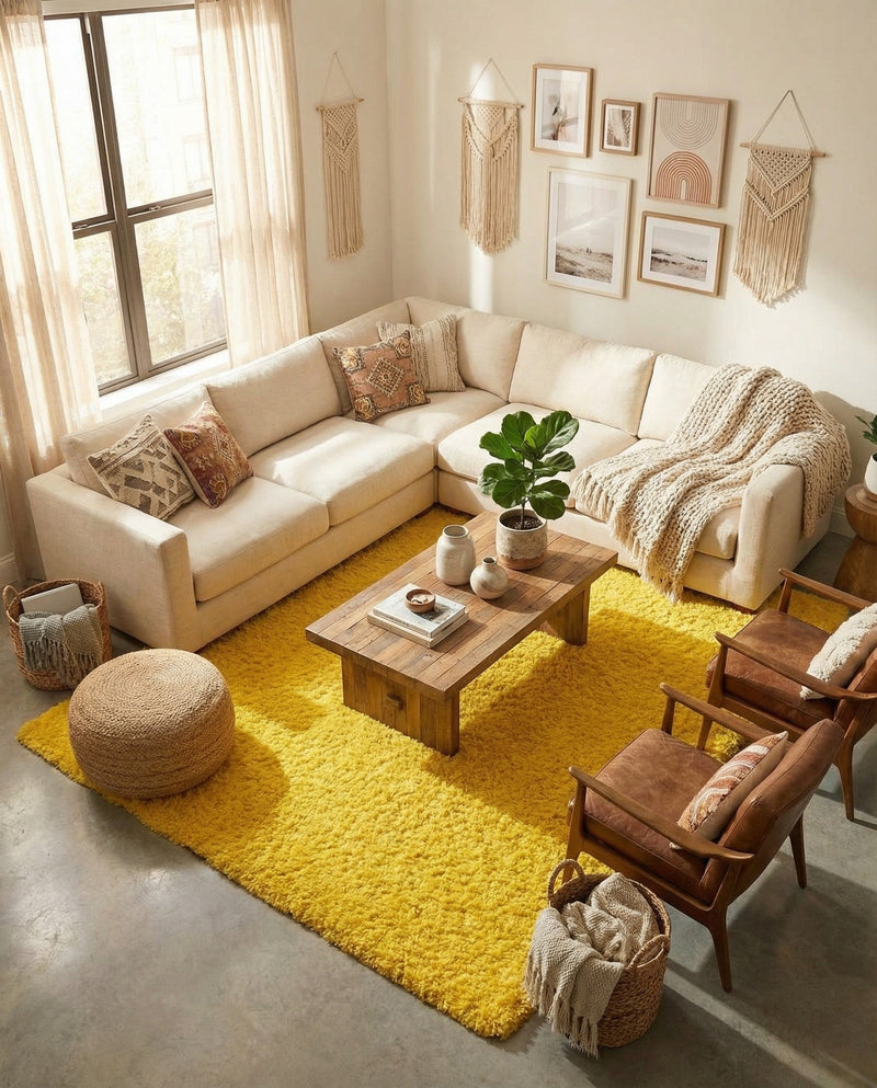 Plush Oasis Collection Area Rug - Serenity (Tuscan Sun Yellow) Rectangle Tuscan Sun Yellow  lifestyle 25