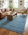 Marrakech Lattice Collection Area Rug - Medina (Blue) Rectangle Blue  lifestyle 7