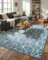 Garden Maze Retreat Collection Area Rug -  Arborlane Rectangle Blue  lifestyle 20